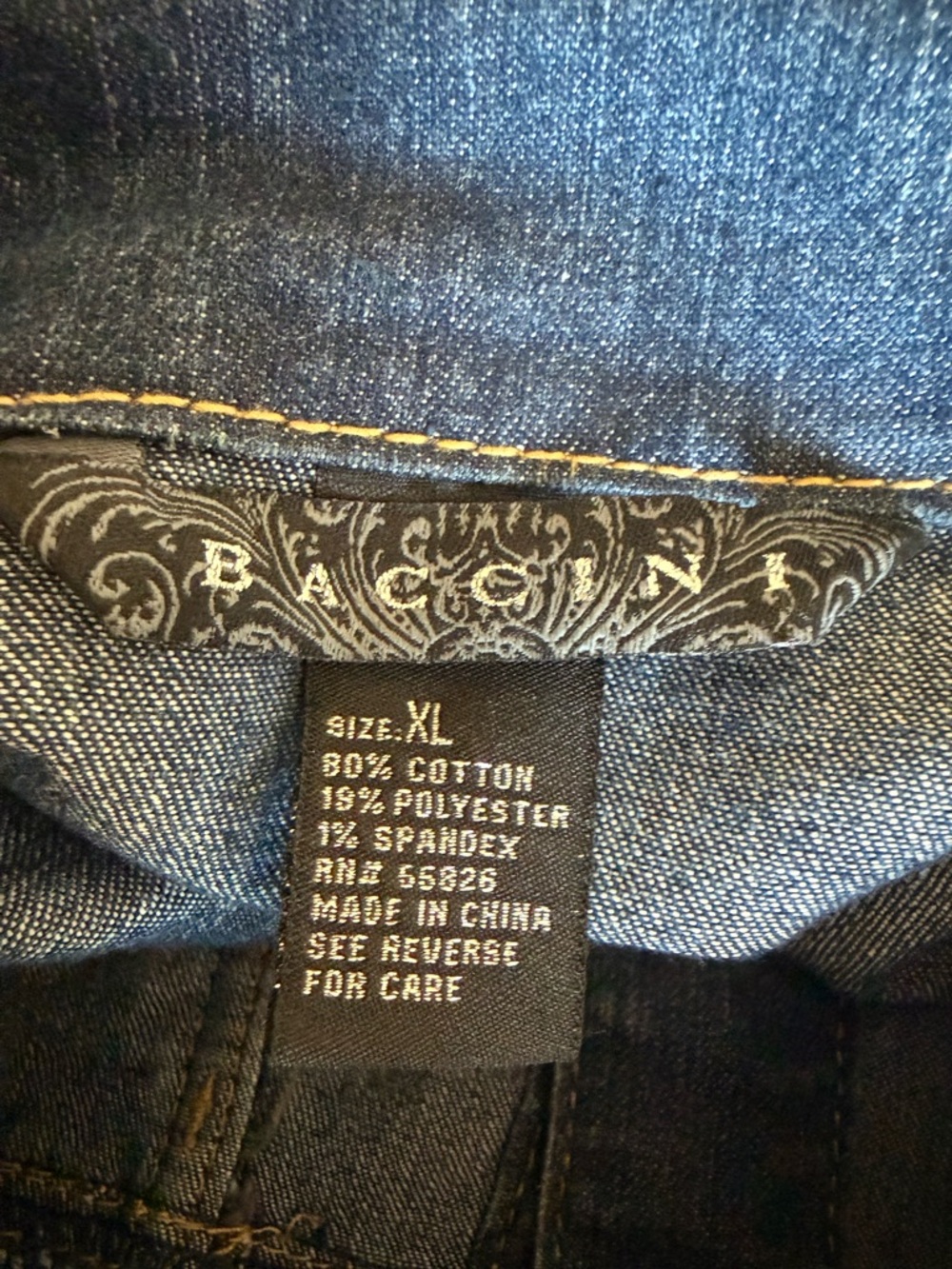 Baccini Dark Blue Denim Jacket with Stud Accents - Picture 8 of 9